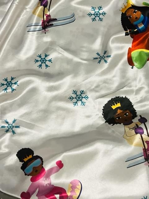 Satin Crib Fitted Sheet for Baby Girls,Boys,Toddler Bed, daybed to retain Hair Moisture Size (Ice Princess, Mini Crib Sheet)...
