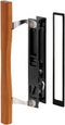 Prime-Line C 1130 Diecast Black Finish, Flush Sliding Patio Door Handle with Wood Pull, Croft (Single Pack)...