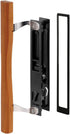 Prime-Line C 1130 Diecast Black Finish, Flush Sliding Patio Door Handle with Wood Pull, Croft (Single Pack)...