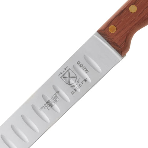 Mercer Culinary Praxis Granton Edge Slicer with Rosewood Handle, 14 Inch, Wood...