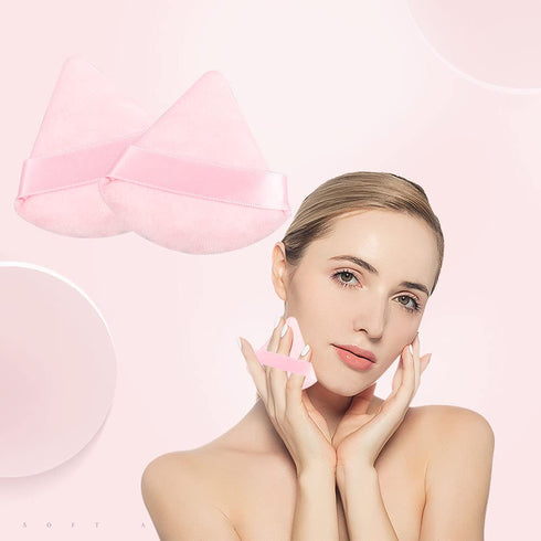 12 Pieces Triangle Powder Puff Setting Powder Puff for Face Powder Velour Makeup Pads Puff for Powder Pink Makeup Sponge Powder Puffs for Face Pow...