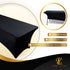 Luxury Collection Black 6ft Tablecloth Rectangular Spandex Linen - Table Cloth Fitted Cover for 6 Foot Folding Table, Wedding Linens Banquet Cloth...