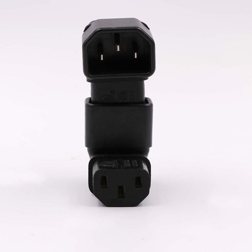 IEC C14 to C13 Power Adapter PDU Plug/Socket Down 90 Degree for LCD Wall Mount TV 2 Pack...