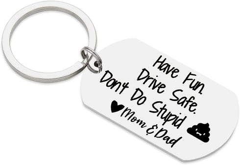 Teenager Coming of Age Gift for Teen Boys Girls Have Fun Keyring Drive Safe Key Chain Don't Do Stupid Keychain Tag...