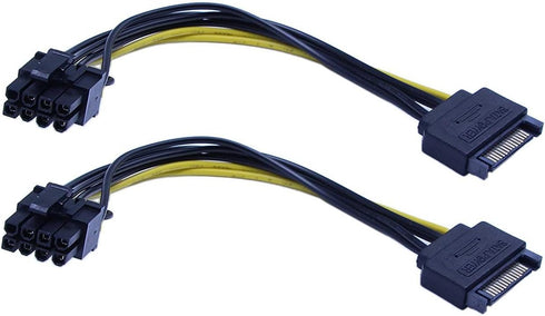 zdyCGTime 15-Pin SATA Male to 8 Pin (6+2 Pin) PCI-Express Female Video Card Power Adapter Cable(20CM/8inch)...