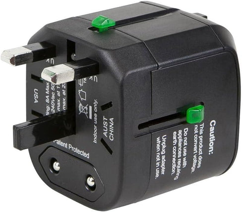 Monoprice Compact Cube Universal Travel Adapter, Supports International Power Outlets, Black...