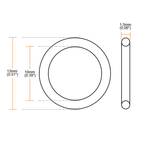 uxcell Silicone O-Rings, 13mm OD 10mm ID 1.5mm Width VMQ Seal Gasket for Compressor Valves Pipe Repair, White, Pack of 100...