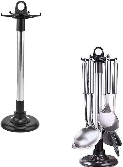 Kitchen ware Storage Rack,Stainless Steel Kitchen Utensil Holder Organizer, Countertop 360 Degree Rotating Utensil Holder for Kitchen Counter with...