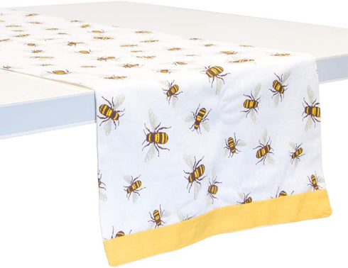 Cotton Table Runner, 13 x 72-Inches, Save the Bees...
