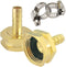 Hooshing 3/8" Barb x 3/4" GHT Female Garden Hose Swivel Adapter Heavy Duty Brass Hose Connectors with Stainless Clamps for Watering System Outdoor...