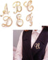Women A-Z Initial Pins 26 Letters Pins Gold Plated Metal Brooches Clear Crystal Rhinestone Brooch Breastpin Badge...
