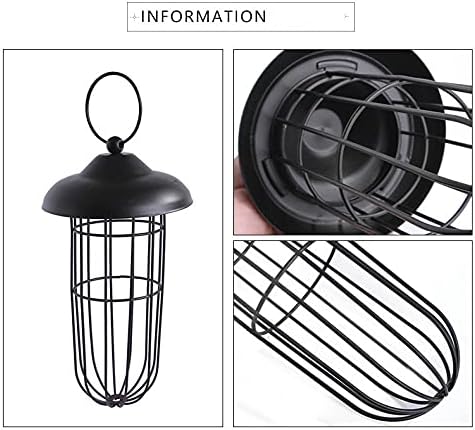 SUQ I OME Metal Tube Hanging Feeder, Fat Ball Holder Feeder, Outdoor Wild Bird Feeder, Wire Suet Ball Feeder Food Dispenser Millet Holder Creative...
