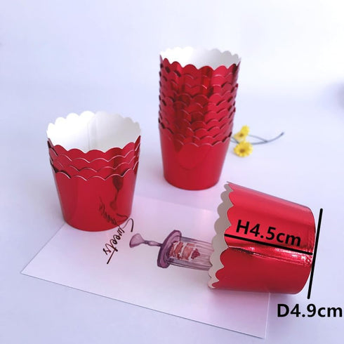 50 Pcs Paper Cupcake Liners Baking Cups, Holiday/Parties/Wedding/Anniversary(Red)...