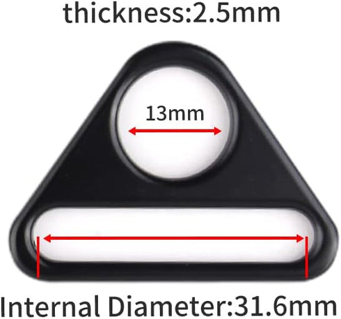 12Pcs 1-1/4" Triangle Buckle Adjuster D Ring for Strap purse bag hardware accessories...
