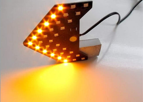 iJDMTOY Pair Dynamic Sequential 3-Step Flash 33-SMD LED Circuit Board Panels for Behind The Side Mirror Turn Signal Retrofit, Amber Yellow...
