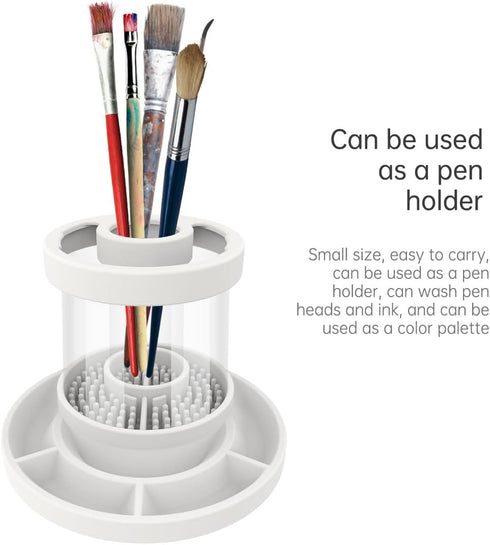 Brush Rinse,Paint Brush Cleaner,Rinse Cup,Silicone Cleaning Cup for Acrylic, Watercolor, and Water-Based Mediums,Beige...