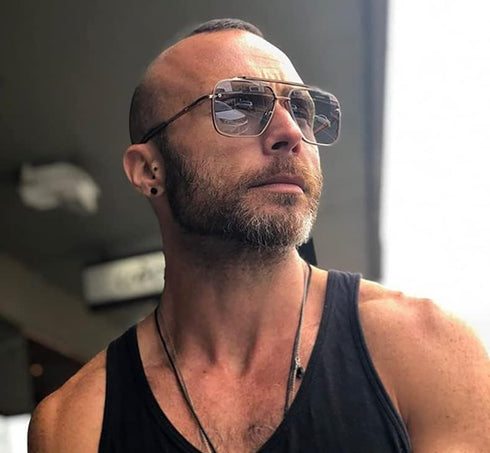 FEISEDY Sunglasses, Fashion Square Pilot Sunglasses, Vintage Metal Gradient Glasses for Men and Women, B4104...
