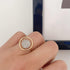 Unique Circle CZ Statement Ring for Women Girls Gold Plated Cubic Zirconia Promise Engagement Geometric Rings Comfort Fit Elegant Birthday Christm...