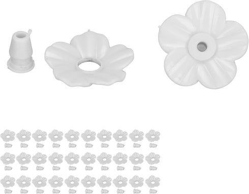 Bird Feeder Replacement Flowers, Unique Shape Multicolor Plastic Material Hummingbird Feeder Flowers for Home white...