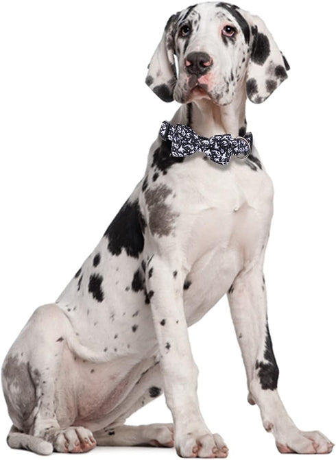 Halloween Dog Collar with Removable Cute Bow Tie Adjustable Pet Collars Large...