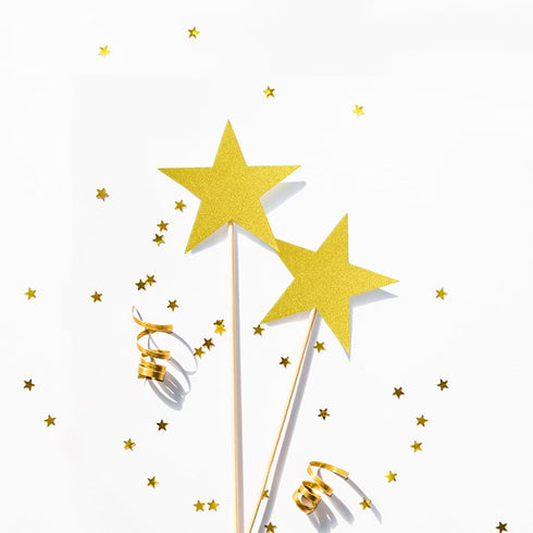 60 Pcs Glitter Star Cutouts Paper Double Printed Paper Star Decorations, 6 Inch Stars Decoration for Wedding Party Bulletin Board Classroom Decora...