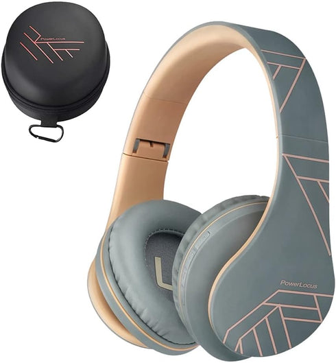 PowerLocus Bluetooth Headphones Over Ear, Wireless Headphones with Microphone, Foldable Headphone, Soft Memory Foam Earmuffs & Lightweight, Micro ...
