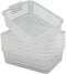 Rectangular Plastic Storage Organization Trays Baskets in Clear, 6-Pack...