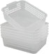 Rectangular Plastic Storage Organization Trays Baskets in Clear, 6-Pack...