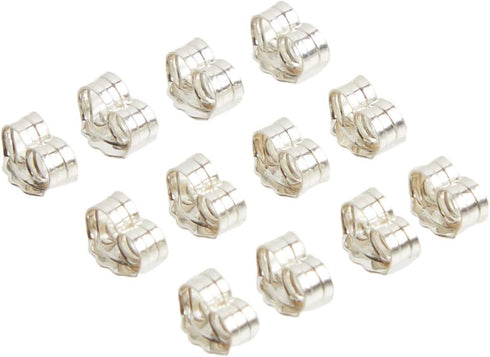 Beadaholique 5005080 Sterling Earring Backs, 4mm, Silver, 12 Piece (Pack of 1)...