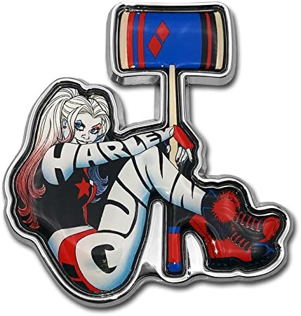 Elektroplate Officially Licensed DC Comics Harley Quinn OEM Chrome Metal Auto Emblem for Cars, Trucks, and All Auto | Universal Fit at 3.0" x 2.8"...