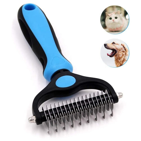 Pet Grooming Brush and Dematting Tool for Detangling Loose Haired and Undercoat, Helps Reduce Tangles and Mats in Long Fur, Gentle and Stress Free...