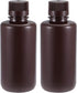 uxcell Plastic Lab Chemical Reagent Bottle 500ml/16.9oz Small Mouth Sample Sealing Liquid Storage Container Brown 2pcs...