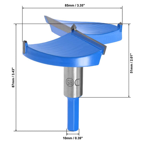 uxcell Forstner Drill Bits 85mm, Tungsten Carbide Wood Hole Saw Auger Opener, Woodworking Hinge Hole Drilling Boring Bit Cutter (Blue, Gray)...