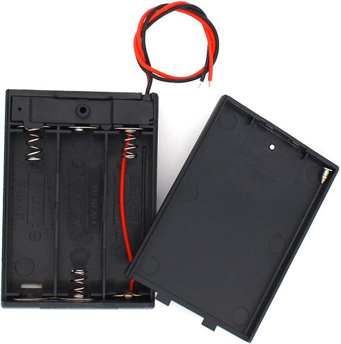 OLIREXD 5 Pack 3AA 3Slots x 1.5V AA Battery Holder with ON/Off Switch Battery Holder Case Storage Box with Wire Leads Screw Cap Case Back Cover...