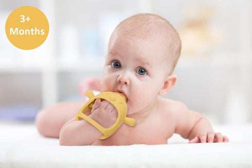 Socub 3 Pack Silicone Baby Teether Toys for Infants 3+ Months, BPA Free Anti-Drop Silicone Mitten Teething Toy for Soothing Sore Gums, Baby Chew T...