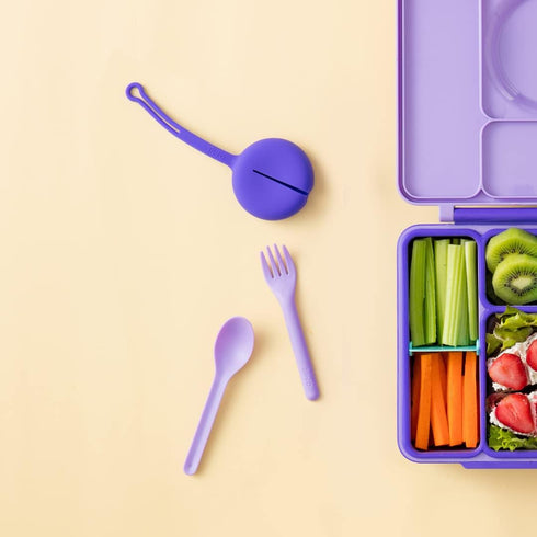 Omie OmieBox Utensil Refill Pack for OmiePod - Matches Bubble Pink or Lilac Purple OmieBox Utensil Set with Case - Reusable, Travel, Lunch Boxes -...
