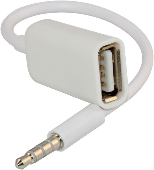 3.5mm Male AUX Audio Plug Jack to USB 2.0 Female Converter Cable Cord EN...