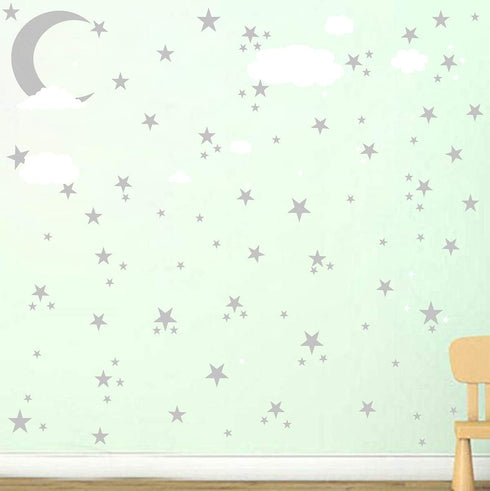 Clouds Decals Moon and Stars Wall Decal Kids Wall Decals Wall Stickers Peel and Stick Removable Wall Stickers Kids Room Decoration Good Night Nurs...