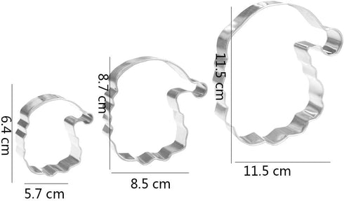 Santa Head Cookie Cutter Set - 3 Piece - Stainless Steel...