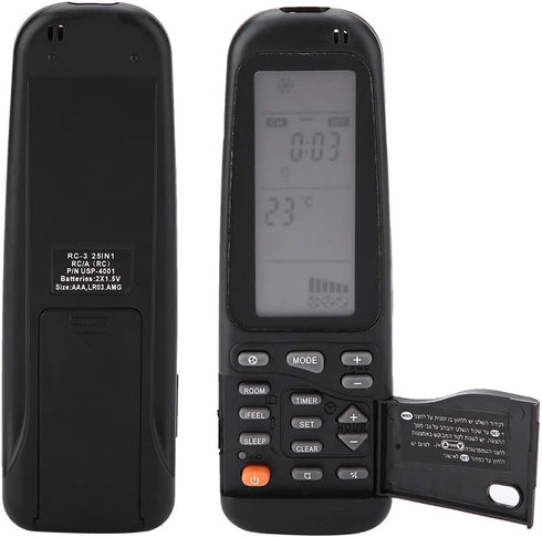 RC-3 25 in 1 Air Conditioner Remote Control Replacement for Electra/Airwell/Emailair/Elco, for RC YKR-M/001E, RC-3 YKR-M/002E, RC-3 VAV YKR-F/010 ...