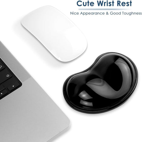Soft Mouse Wrist Rest Pad Comfortable Cool Silicone Gel Ergonomic Cushion Small-Sized Hand Pain Relief Support Pad with Gel-Filled for Laptop Comp...