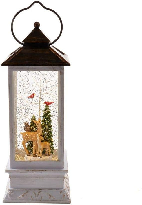 Kurt Adler 10-Inch Battery-Operated LED Deer and Tree Musical Table Piece with Motion...