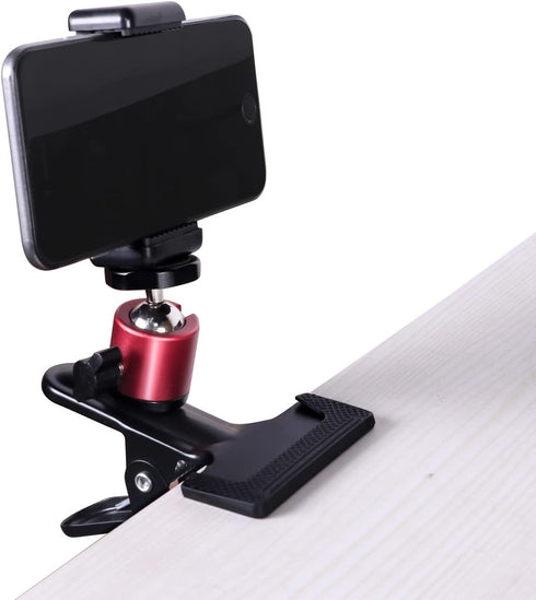 SLOW DOLPHIN Tripod Clip Clamp Mount Flash Reflector Holder for Studio Backdrop Camera with 360 Swivel Tripod Mini Ball Head Standard 1/4" Screw,S...