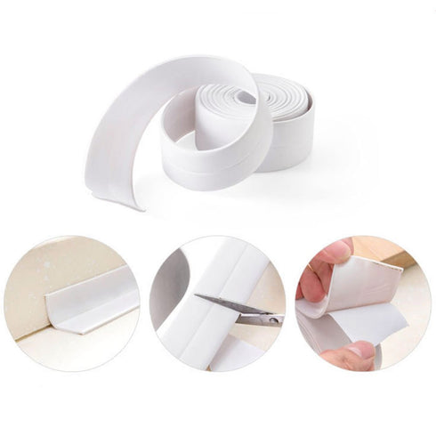 DEVILMAYCARE Tape Caulk Strip Seal for Toliet Bathtub, Sink, Kitchen, Wall Edge, Self Adhesive Corner Liner 126''x1.57'' (Brown)...