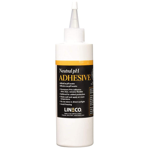 LINECO Neutral pH Adhesive 8 Oz, Acid-Free, All-purpose Glue, Dries Clear and Remains Flexible. Used for Bookbinding and Book Repair, Framing, Col...