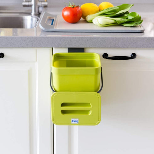 Food Waste Basket Bin for Kitchen, Odor-Free Food Scrap Container,Small Countertop Compost Bin with Lid, Mini Garbage Can Wall Mounted Trash Can, ...