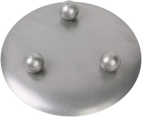 Scwhousi Silver Iron Plate Candle Holder, Decorative Iron Pillar Candle Holder, Set of 3,Candle Stand for Wax Candles...