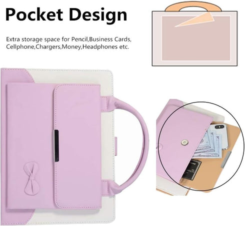Cute Case for iPad 6th / 5th Generation 9.7 Inch 2018/2017 - iPad Air 2 / 1st - iPad Pro 9.7 2016, Smart Slim Handbag Leather Cover with Stand Poc...