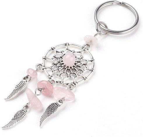 KISSITTY 30-Pieces Dream Catchers Gemstone Charm Pendants Handmade Dangling with Mixed Color Natural Chip Gemstone 107mm Filigree Ethnic Ornament ...