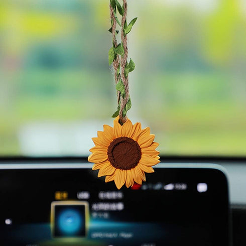 YGMONER Sunflower Car Interior Rear View Mirror Hanging Accessories Car Decor for Women...